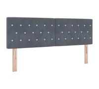 vidaXL Cabecero Gris Oscuro 144 cm Terciopelo | Montado en la pared para un cuarto ordenado, Ajusta a tu comodidad, Look mate para una vibra inteligente