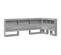 vidaXL Cabecero L de con estantería, Gris Sonoma, 100 x 200 cm, Hecho de Madera compuesta, Diseño Minimalista, Fácil de Montar con un Destornillador, Ideal para Ahorrar Espacio, Dorm
