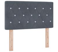 vidaXL Cabecero LED Acolchado con Botón de Cristal Gris Oscuro 80 cm Terciopelo