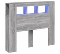 vidaXL Cabecero LED con almacenaje – Madera de ingeniería Gris Sonoma 120x18,5x103,5 cm