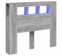 vidaXL Cabecero LED con almacenaje – Madera de ingeniería Gris Sonoma 120x18,5x103,5 cm