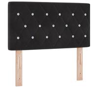 vidaXL Cabecero LED Canutillo con Botón de Cristal Negro 80 cm Terciopelo
