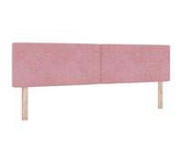 vidaXL Cabecero LED con Botones de Cristal Tufted Rosa 90 cm de Terciopelo
