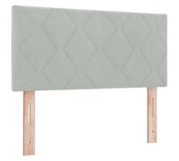 vidaXL Cabecero LED con cabecera Gris Claro 100 cm Cuero sintético, Cabecero Ajustable, Rectangular, tapizado, apoyabrazos con iluminación Ambiental y cojín Resistente