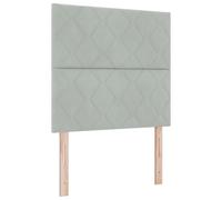 vidaXL Cabecero LED con Diseño de Bloques de Diamante, Gris Claro, 90 cm de Terciopelo