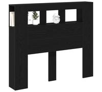 vidaXL Cabecero con almacenaje y luz LED Roble Negro 120x18,5x103,5 cm