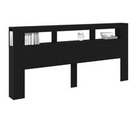 vidaXL Cabecero Moderno de Madera Maciza de Roble con Luces LED y Almacenamiento de 220 cm | Construcción Durable con Acabado Mate Ideal para Decoración de Dormitorio y como Soporte para Cama