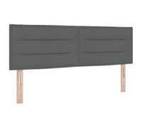 vidaXL Cabecero LED con Tira de Luces LED Gris Oscuro 144 cm Poliéster