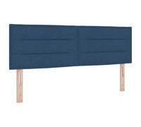 vidaXL Cabecero LED Diseño de Líneas Azul Oscuro 144 cm Tela | Montaje en la Pared Iluminación LED Moderna, Ideal para Dormitorios Principales o de Invitados. Muebles texturizados duraderos y de Perf