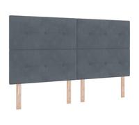 vidaXL Cabecero LED con Tiras LED Manual Gris 180 cm Terciopelo, Cabecera LED Ajustable, decoración Moderna para el Dormitorio, Ambiente RGB, diseño Minimalista, Resistente y Elegante