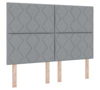 vidaXL Cabecero LED Diseño de Bloques de Diamante Gris Claro 144 cm Tapizado en Tela Moderno Carga USB para Dormitorios y Habitaciones de Huéspedes, Cabeceros Dormitorio, Bloque Espuma de Alta Densi