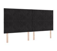 vidaXL Cabecero LED - Diseño de Bloques de Diamante Negros - 200 cm - Terciopelo