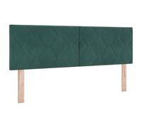 vidaXL Cabecero LED Diseño de Bloques de Diamante Verde Oscuro 144 cm Terciopelo