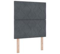 vidaXL Cabecera LED Diseño de Bloques de Diamante Gris Oscuro 80 cm Terciopelo Conector USB C Contemporáneo Alto Montada en la Pared Tapicería Suave Muebles Elegantes para el Dormitorio Cama Decoraci