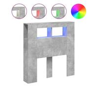 Vidaxl cabecero led madera ingeniería gris hormigón 100x18,5x103,5 cm