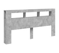 vidaXL Cabecero LED Madera ingeniería Gris hormigón 200x18,5x103,5 cm
