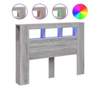 vidaXL Cabecero LED con almacenaje para dormitorio Madera de ingeniería Gris Sonoma 140x18,5x103,5 cm