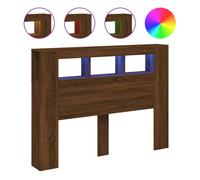 Vidaxl cabecero led madera ingeniería marrón roble 140x18,5x103,5 cm
