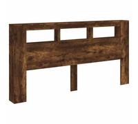 vidaXL Cabecero LED Madera ingeniería Roble Ahumado 200x18,5x103,5 cm