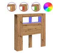 Vidaxl cabecero led madera ingeniería roble artisan 100x18,5x103,5 cm