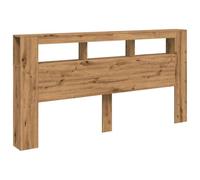 vidaXL Cabecero LED Madera ingeniería Roble Artisan 200x18,5x103,5 cm