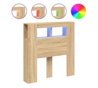 Vidaxl cabecero led madera ingeniería roble sonoma 100x18,5x103,5 cm