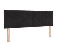 vidaXL cabecero LED Negro Set de 2 Negro Tela, Madera Bajo