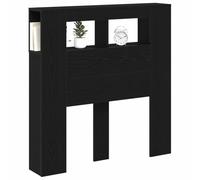 vidaXL Cabecero LED Roble Negro Madera de ingeniería | Ilumina tu espacio de forma genial, Amplio espacio para tus cosas, Un look moderno que embellece tu dormitorio