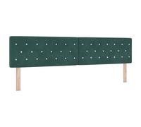 vidaXL Cabecero LED Tapizado con Botón de Cristal Verde Oscuro 100 cm Terciopelo