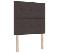 vidaXL Cabecero LED tapizado en marrón Oscuro de de 90 cm, montado en la Pared. Muebles de Dormitorio con diseño Tradicional para Crear un Ambiente Acogedor y Fondo Regulable para Cama Moderna.