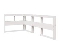 vidaXL Cabecero librería en Forma de L Madera Maciza Pino Blanco 100cm, cabecero con estantes, cabecero de Dormitorio, cabecero con estantería