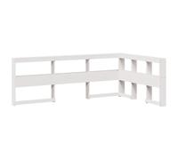 vidaXL Cabecero librería en Forma L Madera Maciza Pino Blanco 180 cm, cabecero con estantes, cabecero de Dormitorio, cabecero con estantería