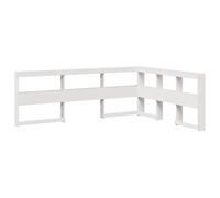 vidaXL Cabecero librería en Forma L Madera Maciza Pino Blanco 40 cm, cabecero con estantes, cabecero de Dormitorio, cabecero con estantería