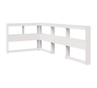 vidaXL Cabecero librería en Forma L Madera Maciza Pino Blanco 75 cm, cabecero con estantes, cabecero de Dormitorio, cabecero con estantería