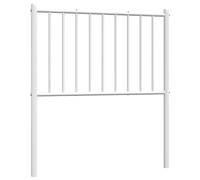 vidaXL Cabecero Metálico, Cabezal de Cama Individual para Dormitorio, Accesorio de Cama Juvenil, Soporte para Espalda de Cama, Acero Blanco 75 cm