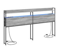 vidaXL Cabecero Moderno de, Mueble para el Dormitorio, Cama Actual, Accesorio Elegante con Almacenamiento, Organizador de mesita de Noche, con luz integrada en el Cabezal.