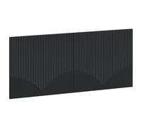 vidaXL Cabecero montada en la Pared HOORN Negro Madera de ingeniería, Cabecera Moderna, Resistente a la Humedad, con Almacenamiento, diseño Compacto y Funcional para tu Dormitorio