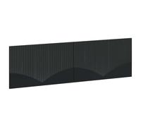 vidaXL Cabecero montada en la Pared HOORN Negro Madera de ingeniería, Cabecera Moderna, Resistente a la Humedad, con Almacenamiento, diseño Compacto y Funcional para tu Dormitorio
