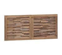 vidaXL Cabecero Natural 120 cm Madera de Teca Maciza, Cabecero rústico de Granja, decoración de Dormitorio, diseño Moderno, Montaje en Pared, Resistente al Desgaste, Mueble Rectangular para el hogar