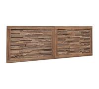 vidaXL Cabecero Natural 140 cm Madera de Teca Maciza, Cabecero rústico de Granja, decoración de Dormitorio, diseño Moderno, Montaje en Pared, Resistente al Desgaste, Mueble Rectangular para el hogar