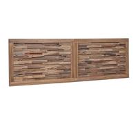 vidaXL Cabecero Natural 160 cm Madera de Teca Maciza, Cabecero rústico de Granja, decoración de Dormitorio, diseño Moderno, Montaje en Pared, Resistente al Desgaste, Mueble Rectangular para el hogar