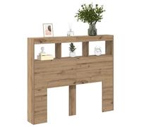 vidaXL Cabecero Roble Artisan Madera de ingeniería, Cabezote Elegante con Luz, Diseño Moderno y Resistente, USB, Almacenamiento Versátil para Tu Dormitorio