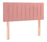 vidaXL Cabecero Tapizado Cama Antimancha Acolchado Protector Cubierto Elástico Prueba Polvo Dormitorio de Terciopelo Rosa 90x5x78/88 cm