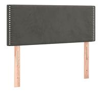 vidaXL Cabecero Tapizado Cama Antimancha Acolchado Protector Cubierto Elástico Prueba Polvo Funda Dormitorio de Terciopelo Gris Oscuro 90x5x78/88 cm