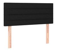 vidaXL Cabecero Tapizado Cama Antimancha Acolchado Protector Cubierto Elástico Prueba Polvo Funda Dormitorio de Tela Negro 100x5x78/88 cm