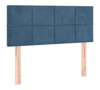 vidaXL Cabecero Tapizado Cama Antimancha Acolchado Protector Cubierto Elástico Prueba Polvo Funda Dormitorio de Terciopelo Azul 100x5x78/88 cm