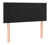 vidaXL Cabecero Tapizado Cama Antimancha Acolchado Protector Cubierto Elástico Prueba Polvo Funda Dormitorio de Terciopelo Negro 100x5x78/88 cm
