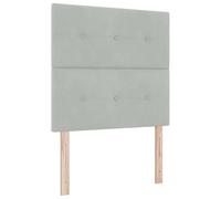 vidaXL Cabecero de Cama Botones capitoné Terciopelo Gris Claro 100 cm