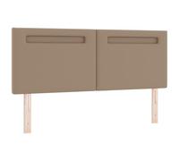vidaXL Cabecero tapizado Moderno en Cappuccino | Diseño de Madera Ajustable en Altura con Luces LED, Ideal para dormitorios contemporáneos, Acabado Natural, cabecero marrón, montado en la Pared