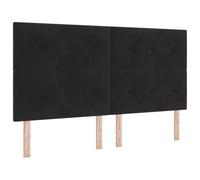 vidaXL Cabecero tapizado Moderno en Negro | Altura Ajustable de Madera Natural Ideal para dormitorios. Solo para Uso Interior. Incluye 180 cm de Longitud. Accesorio de Cama.